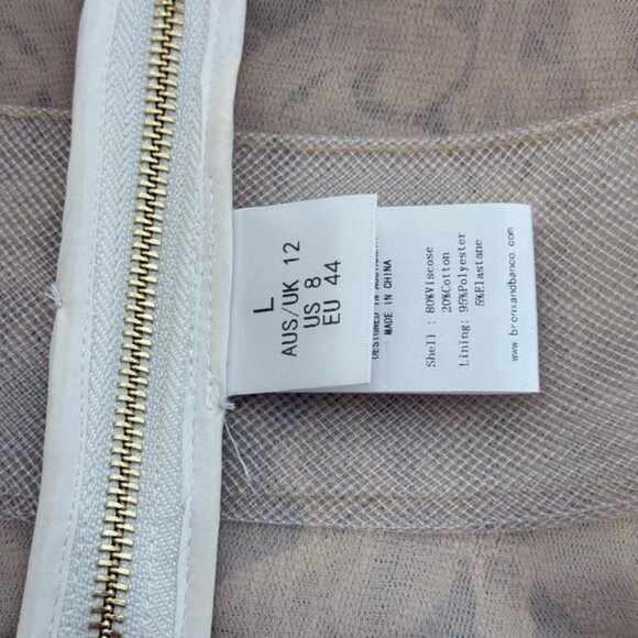 🆕 BRONX & BANCO 🧿 NWOT Casey White Lace Long Sleeve Mini Dress, Sz L / US 8 - Picture 14 of 16